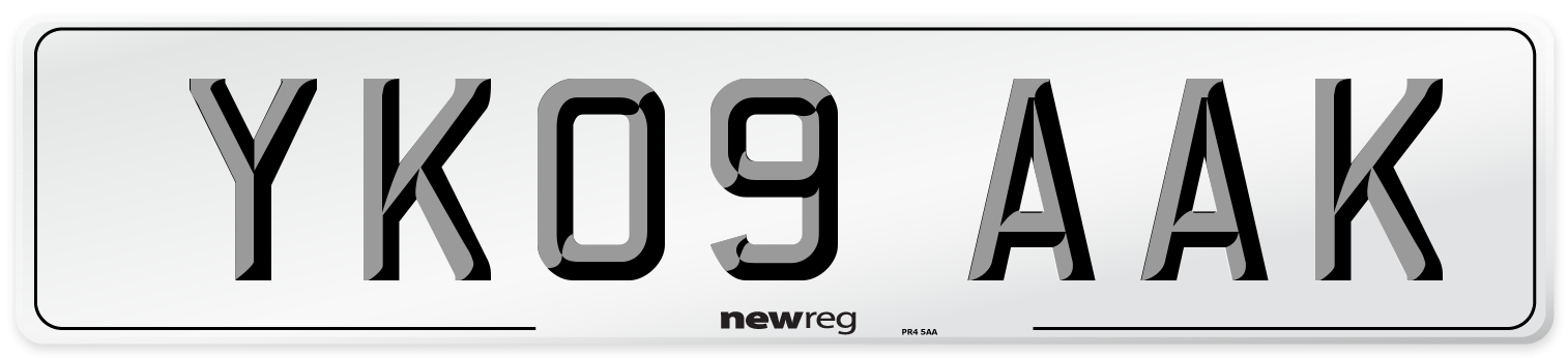 YK09 AAK Number Plate from New Reg